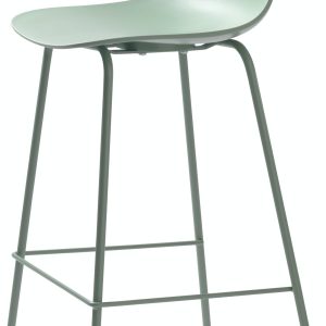 Whitby, Barstol med ergonomiske kurver by Unique Furniture (H: 92 cm. x B: 40 cm. x L: 47 cm., Grøn)