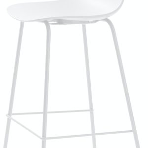 Whitby, Barstol med ergonomiske kurver by Unique Furniture (H: 92 cm. x B: 40 cm. x L: 47 cm., Hvid)