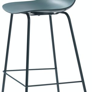 Whitby, Barstol med ergonomiske kurver by Unique Furniture (H: 92 cm. x B: 40 cm. x L: 47 cm., Petroleumsblå)