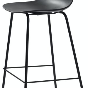 Whitby, Barstol med ergonomiske kurver by Unique Furniture (H: 92 cm. x B: 40 cm. x L: 47 cm., Sort)