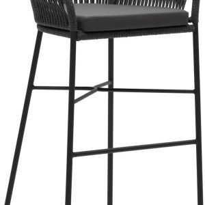 Yanet, Udendørs barstol by LaForma (H: 110 cm. x B: 55 cm. x L: 50 cm., Sort)
