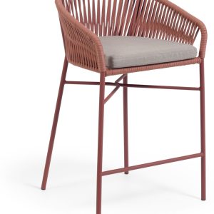 Yanet, Udendørs barstol by LaForma (H: 85 cm. x B: 55 cm. x L: 50 cm., Lyserød)