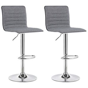 Barstole - sæt med 2 justerbare høje stole med ryglæn - grå - Barstole - Daily-Living